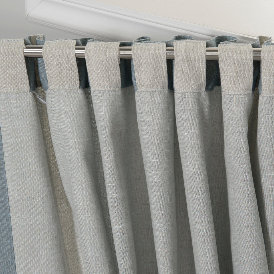 Linen Blend Reverse Triple Stripe Curtains