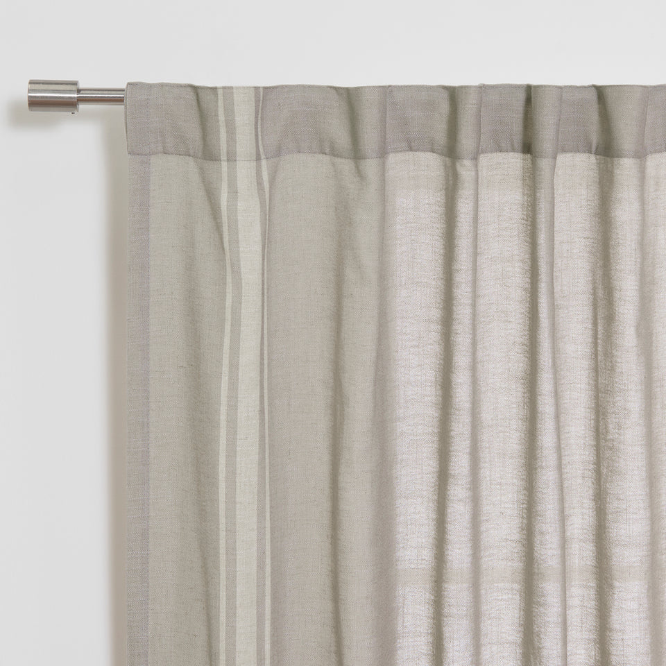 Linen Blend Reverse Triple Stripe Curtains