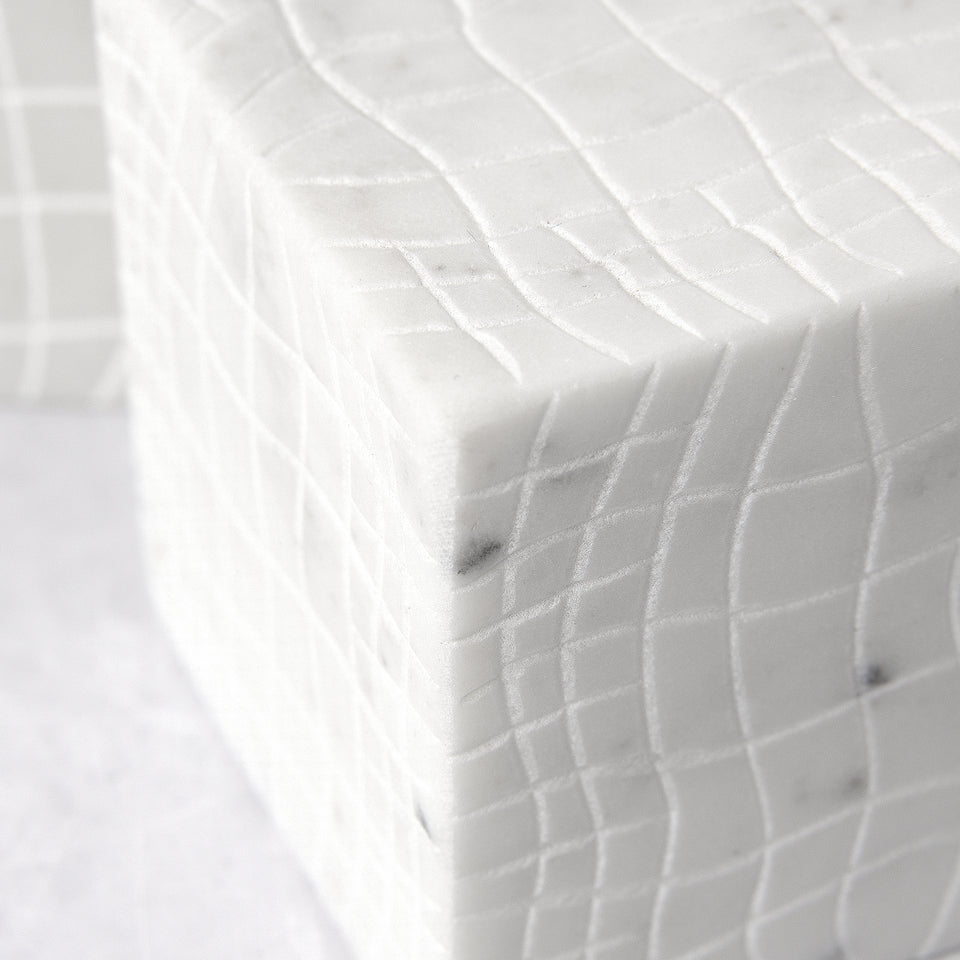 Croc Pattern Marble Décor Cube